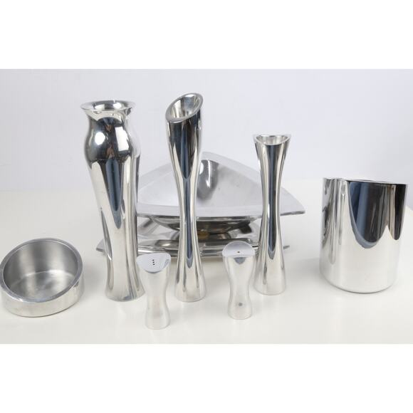 Nobe Silver Plated Set Vase Candle Holders Wine Rack Plates & Bowl Décor Holiday - Picture 10 of 16